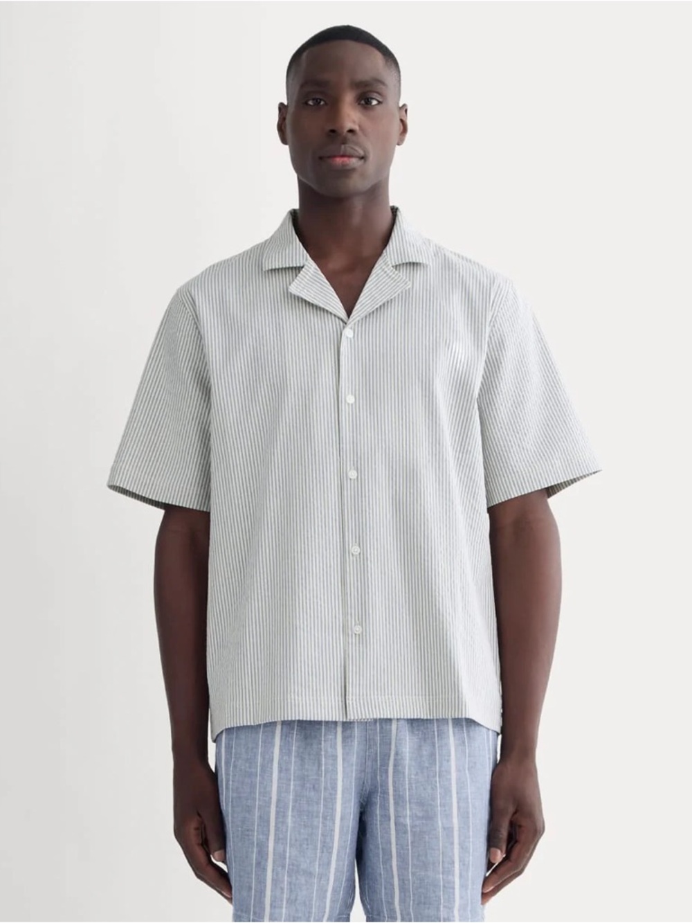 Everlane Seersucker Shortsleeve Button Up